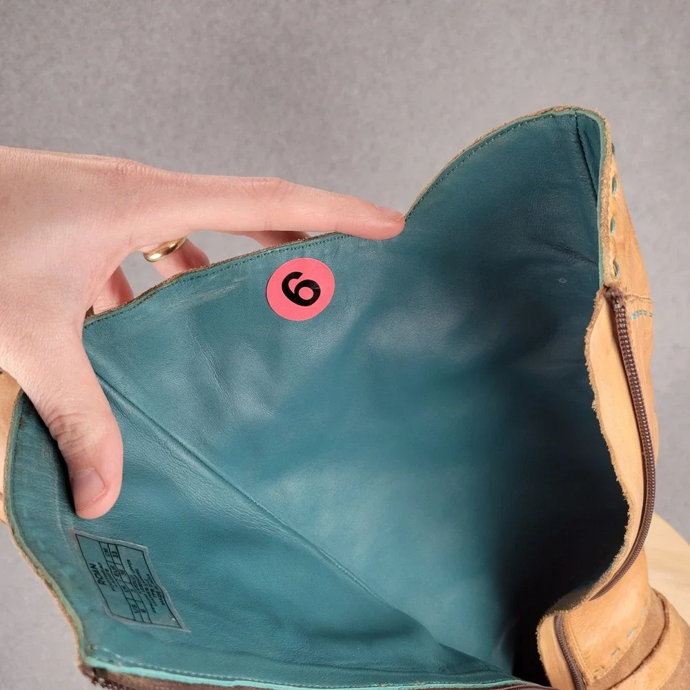 Roan‎ Bed Stu Karolus Boots Women 6 Brown Tan Leather Tall Riding Distressed